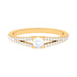 0.3 Carat Minimal Moonstone and Diamond Split Shank Promise Ring
