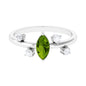 07 Carat Marquise Cut Peridot Scatter Ring with Diamond Stones