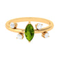 07 Carat Marquise Cut Peridot Scatter Ring with Diamond Stones