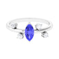 0.6 Carat Marquise Tanzanite Solitaire Ring with Scatter Diamond