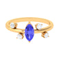 0.6 Carat Marquise Tanzanite Solitaire Ring with Scatter Diamond