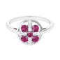 Real Pink Tourmaline Contemporary Ring with Diamond
