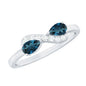 Pear Shape London Blue Topaz Infinity Promise Ring with Diamond