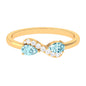 0.7 Carat Pear Aquamarine Infinity Promise Ring with Diamond