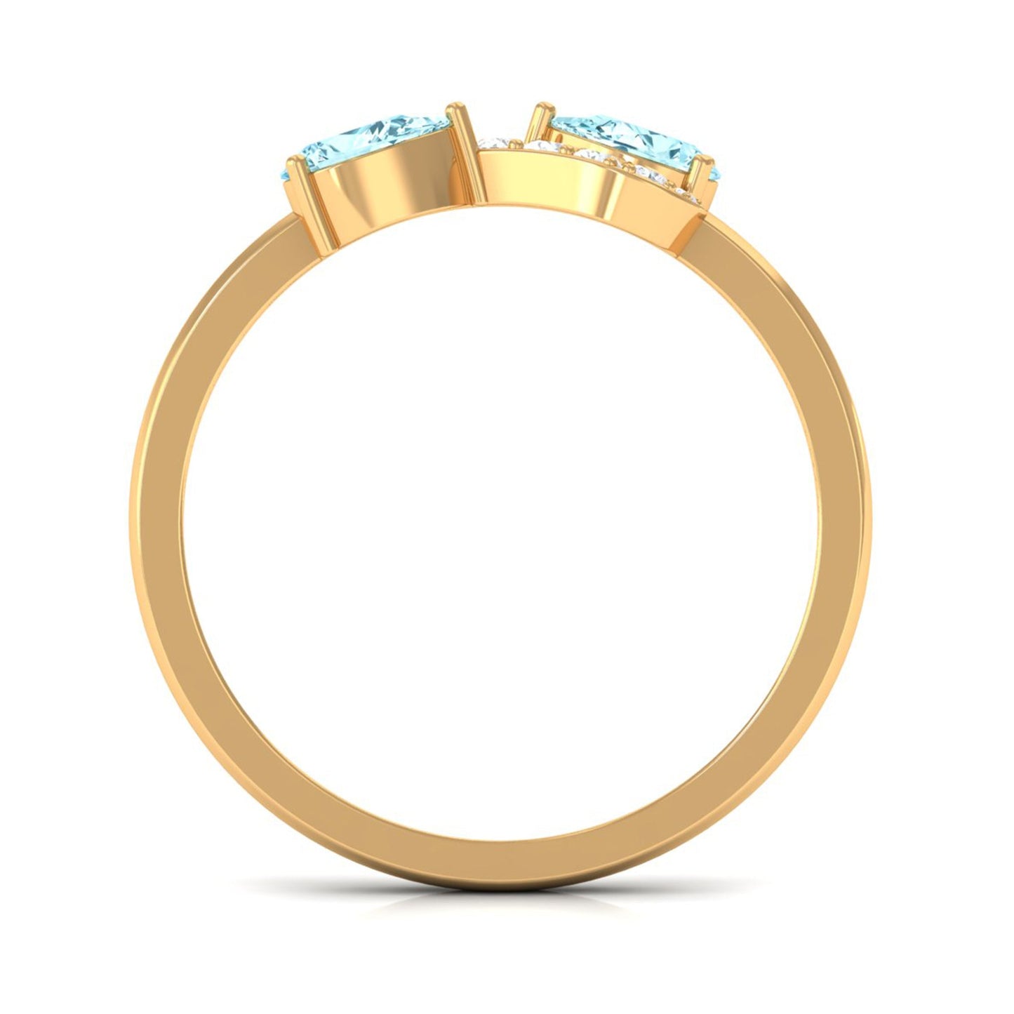 0.7 Carat Pear Aquamarine Infinity Promise Ring with Diamond