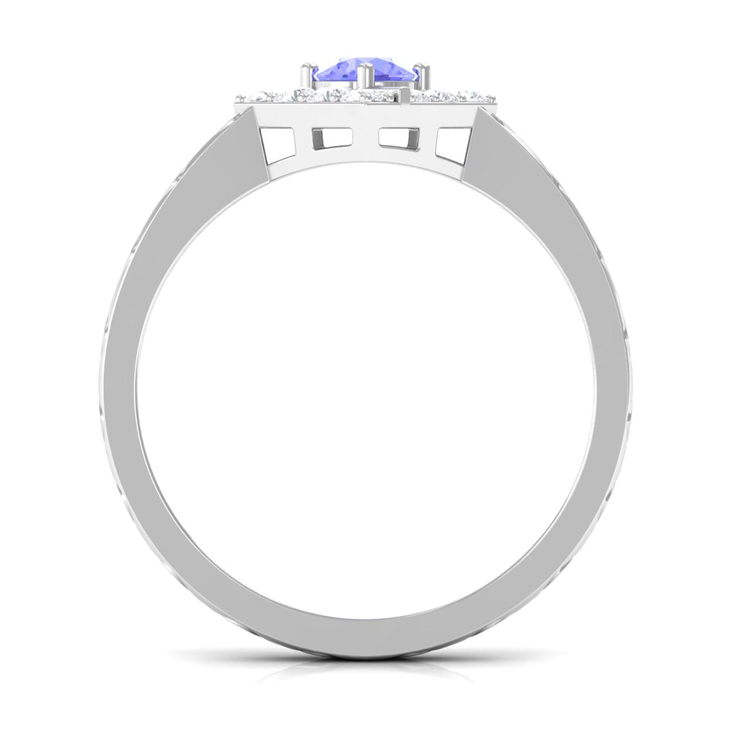 0.5 Carat Minimal Tanzanite and Diamond Ring
