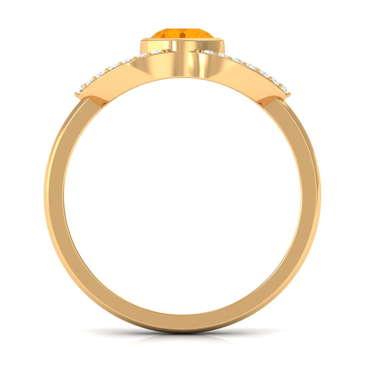 0.4 Carat Fire Opal and Diamond Split Shank Engagement Ring