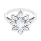 Oval Cut Moonstone and Diamond Flower Cocktail Ring