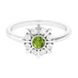 0.5 Carat Natural Peridot Statement Ring with Diamond Stones
