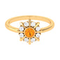 0.4 Carat Bezel Set Fire Opal Statement Ring with Diamond