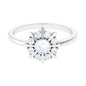 0.3 Carat Bezel Set Moonstone and Diamond Statement Ring