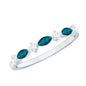 Marquise London Blue Topaz Stackable Eternity Band with Diamond