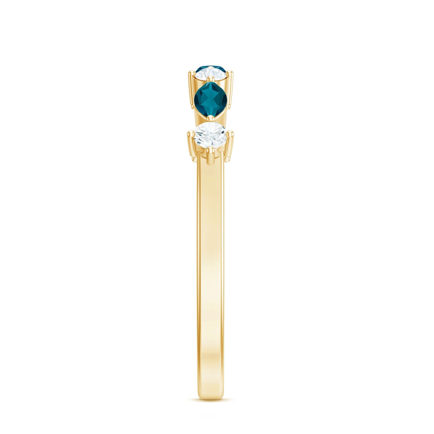 Marquise London Blue Topaz Stackable Eternity Band with Diamond