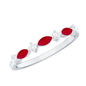 Natural Marquise Ruby Diamond Half Eternity Ring for Anniversary