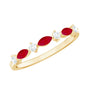 Natural Marquise Ruby Diamond Half Eternity Ring for Anniversary