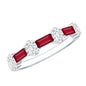 Ruby and Lab Grown Diamond Half Eternity Ring