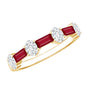 Ruby and Lab Grown Diamond Half Eternity Ring
