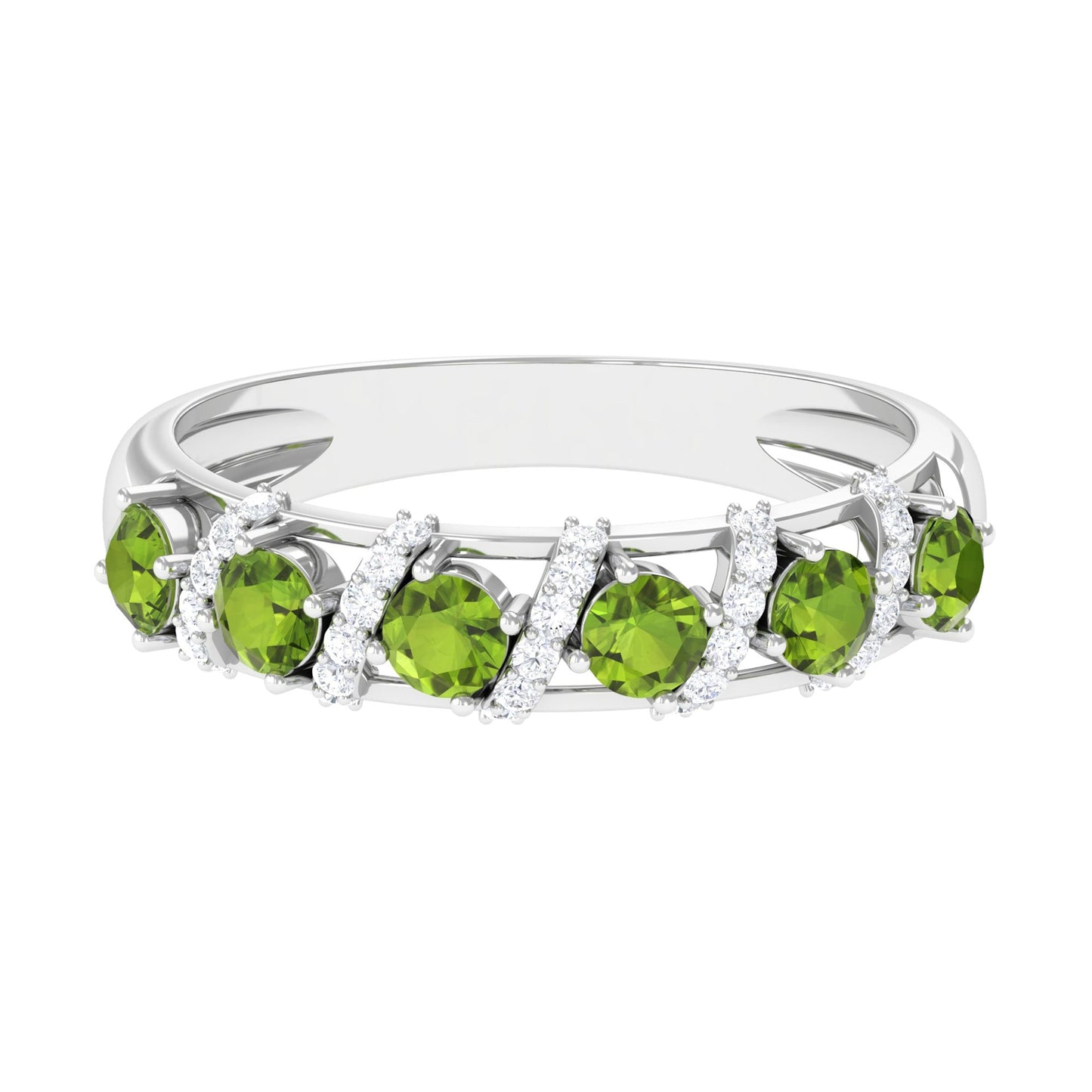 Designer Anniversary Ring with Peridot and Diamond