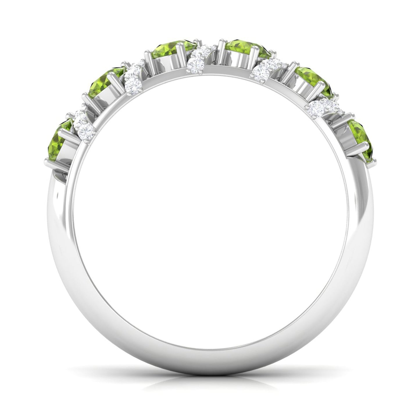 Designer Anniversary Ring with Peridot and Diamond