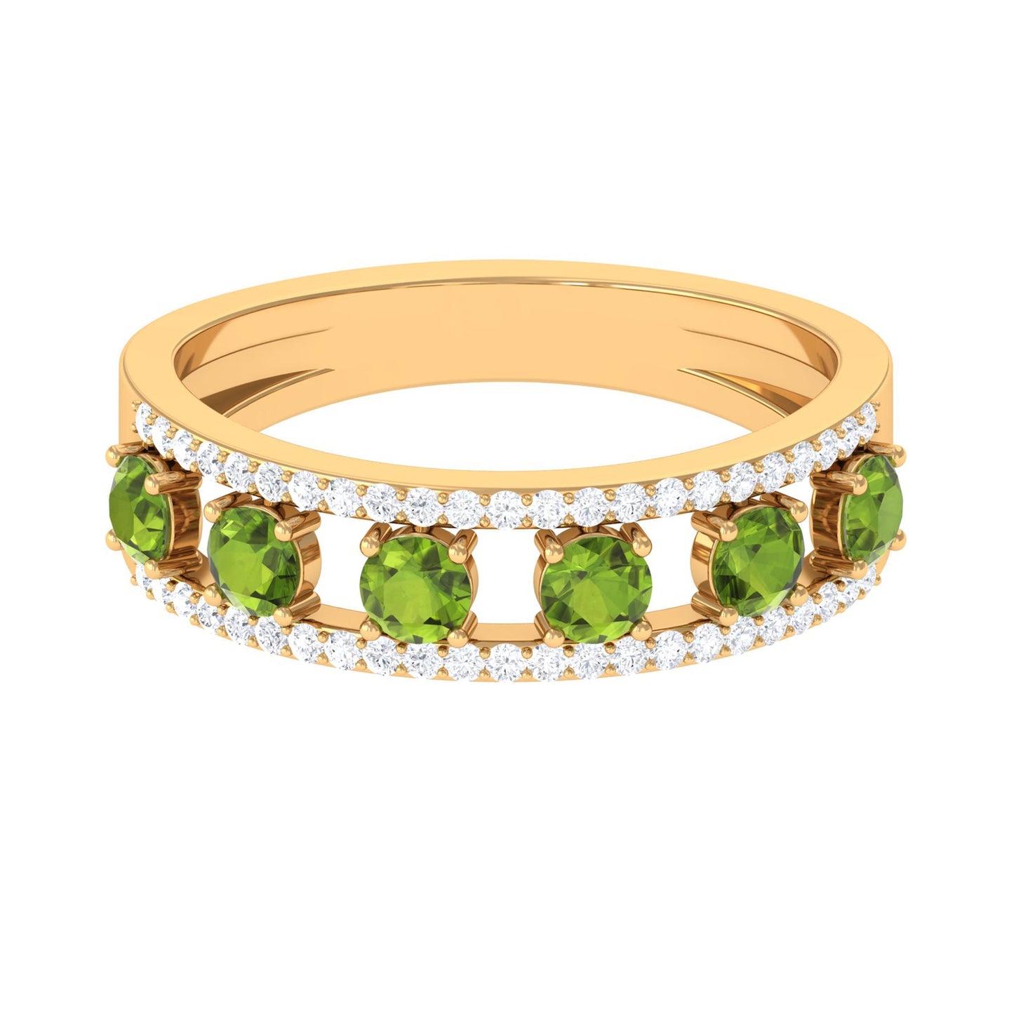 Peridot Anniversary Ring with Diamond