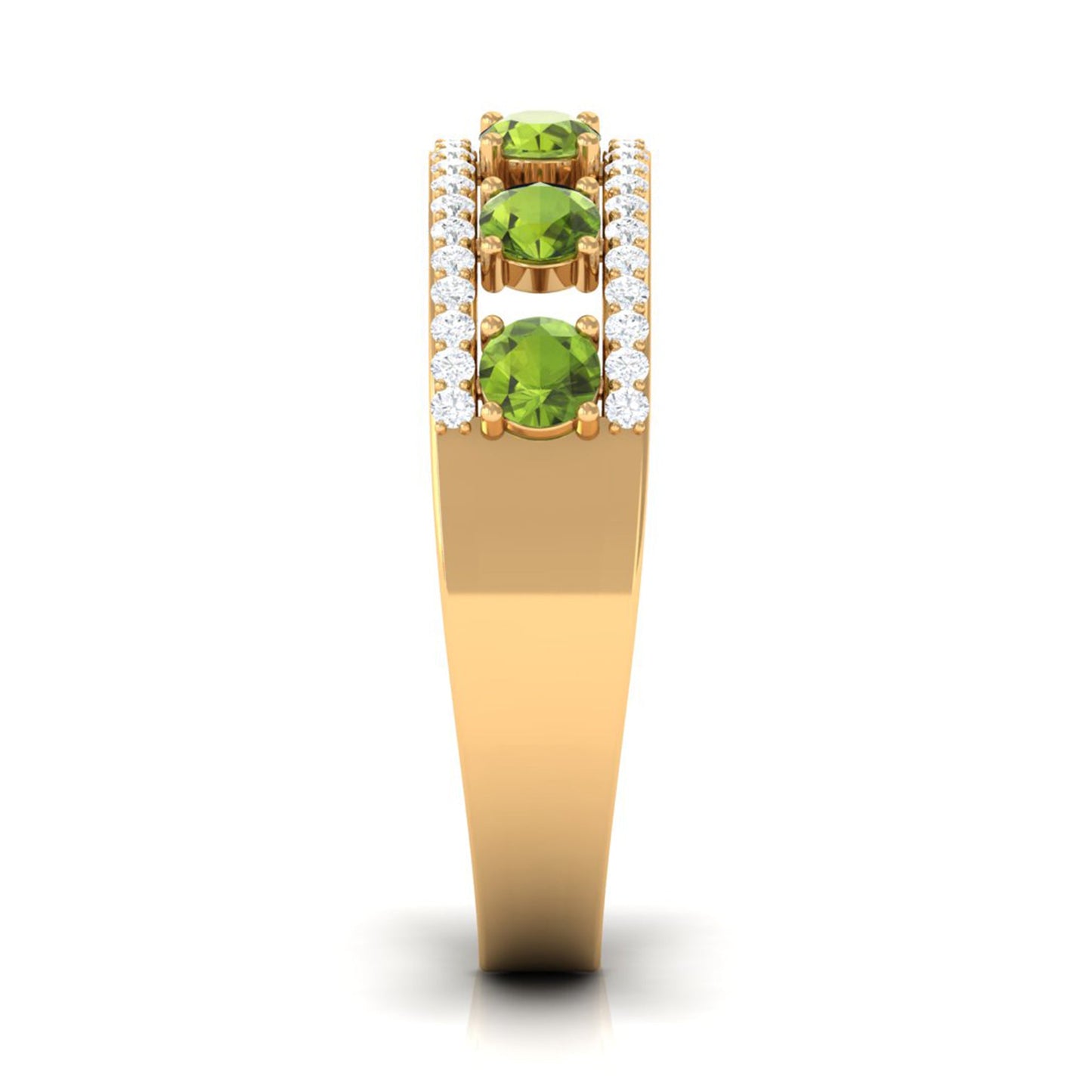 Peridot Anniversary Ring with Diamond