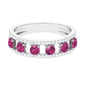 Pink Tourmaline Anniversary Ring with Diamond