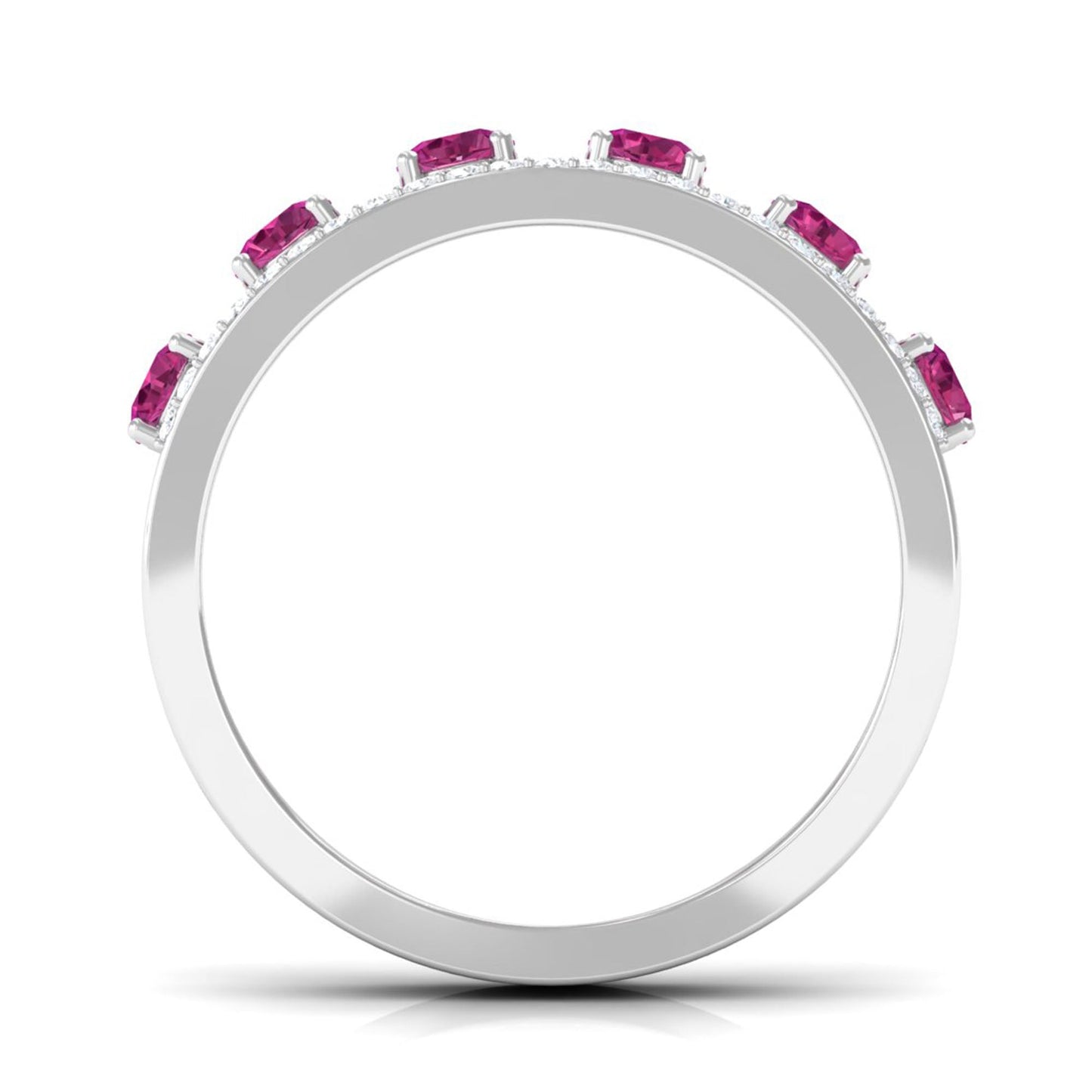Pink Tourmaline Anniversary Ring with Diamond