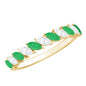 Genuine Marquise Emerald Diamond Half Eternity Ring for Wedding