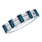 Baguette London Blue Topaz Half Eternity Band with Diamond