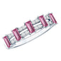 Natural Pink Tourmaline Wide Half Eternity Ring with Diamond