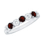 Natural Garnet Diamond Half Eternity Ring with Certificate
