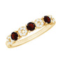 Natural Garnet Diamond Half Eternity Ring with Certificate