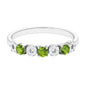 Peridot and Diamond Semi Eternity Ring