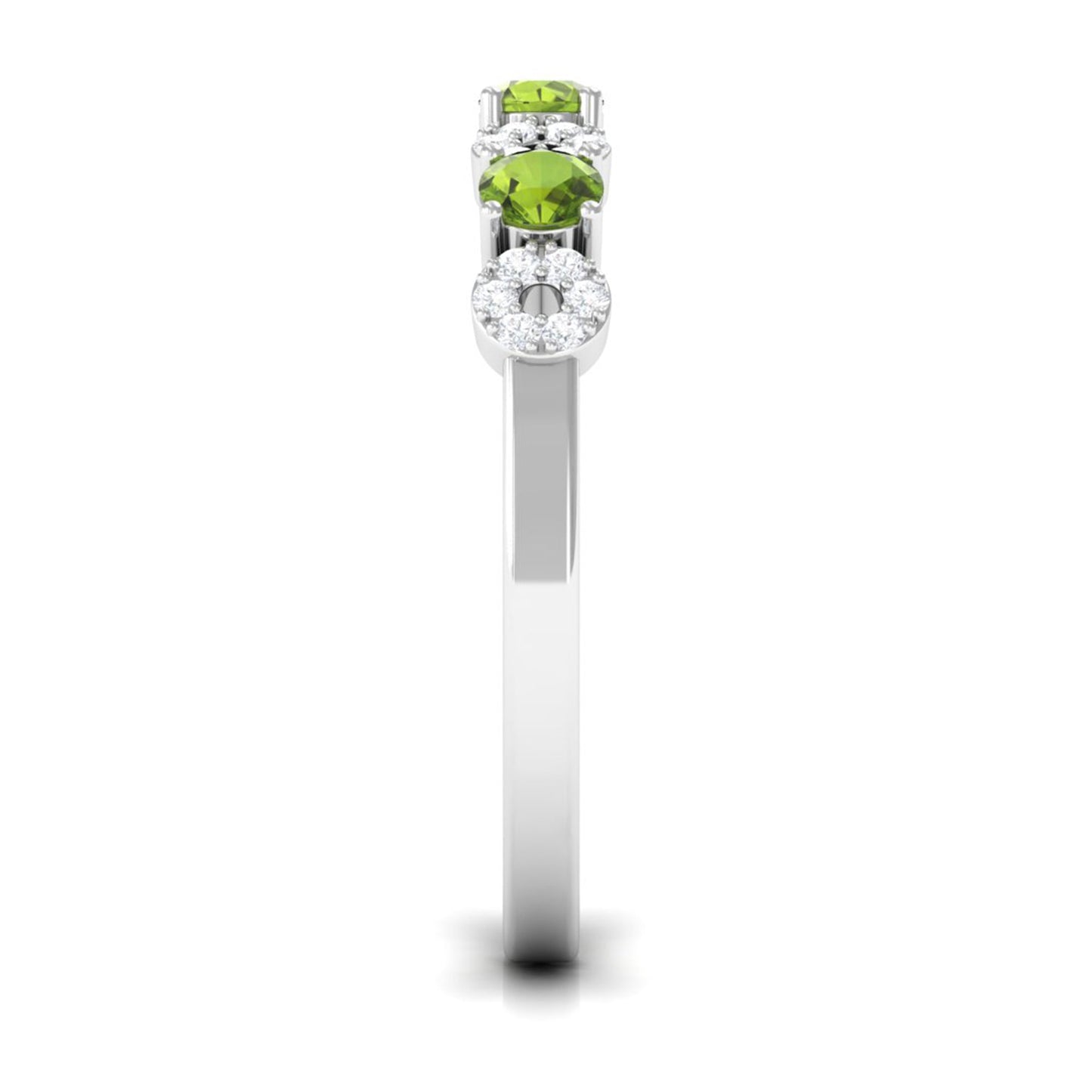 Peridot and Diamond Semi Eternity Ring