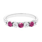 Semi Eternity Ring with Pink Tourmaline and Diamond