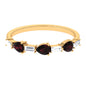 Natural Garnet Diamond Half Eternity Ring in East West Style