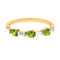 Peridot and Moissanite East West Half Eternity Ring