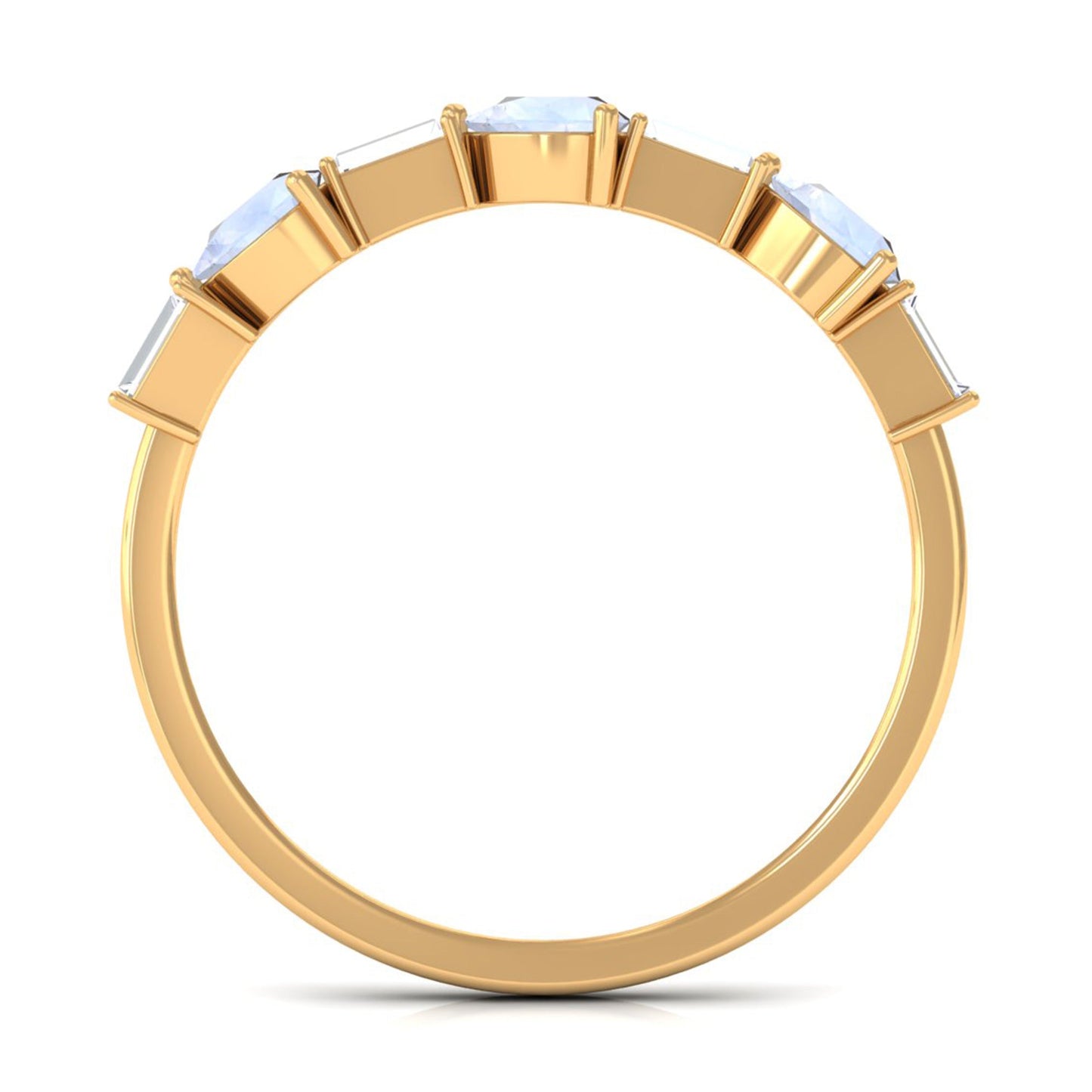 Moonstone and Diamond East West Half Eternity Ring