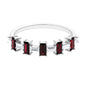 Genuine Baguette Garnet Diamond Half Eternity Ring