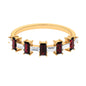 Genuine Baguette Garnet Diamond Half Eternity Ring