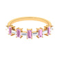 Pink Tourmaline and Moissanite East West Half Eternity Ring