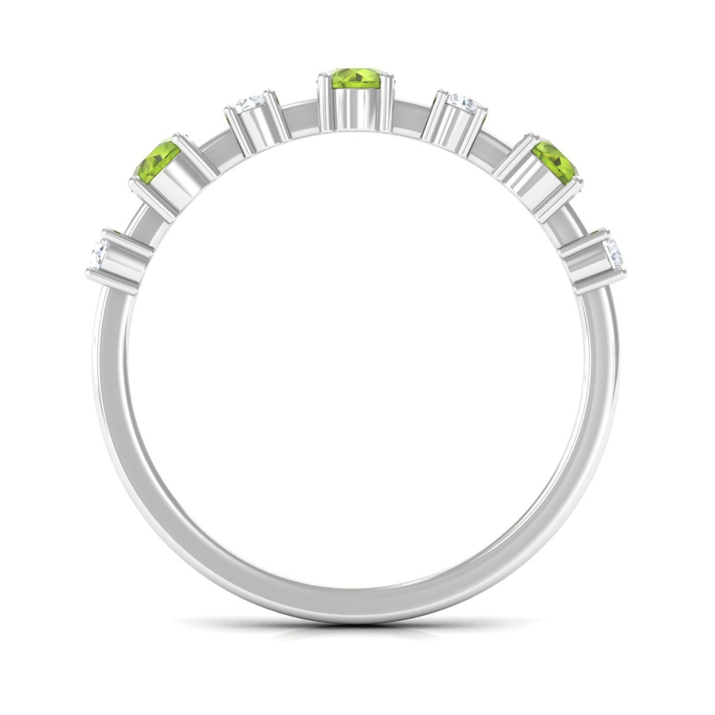 Half Eternity Ring with Peridot and Diamond