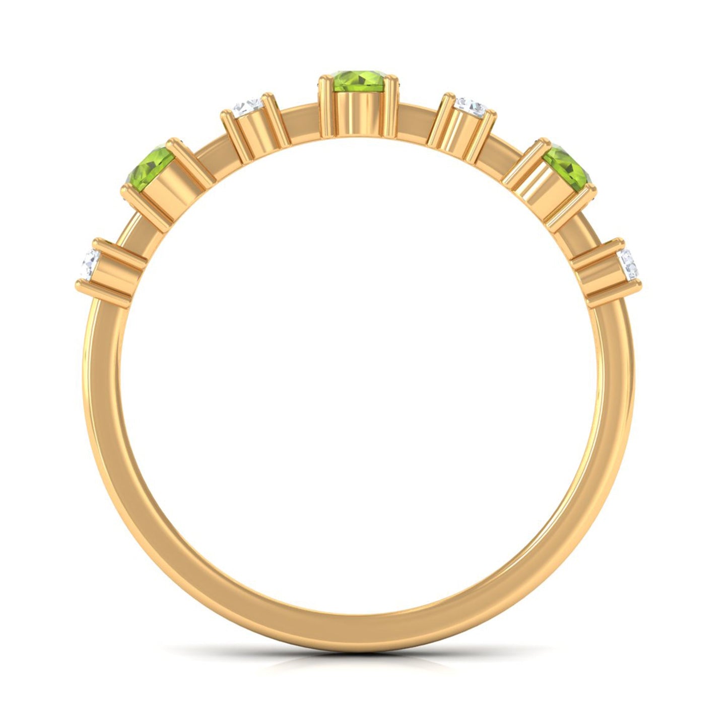 Half Eternity Ring with Peridot and Diamond