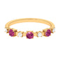 Pink Tourmaline and Diamond Half Eternity Ring