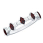 Natural Marquise Garnet Half Eternity Ring with Diamond