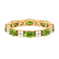 Oval Cut Peridot and Diamond Eternity Ring