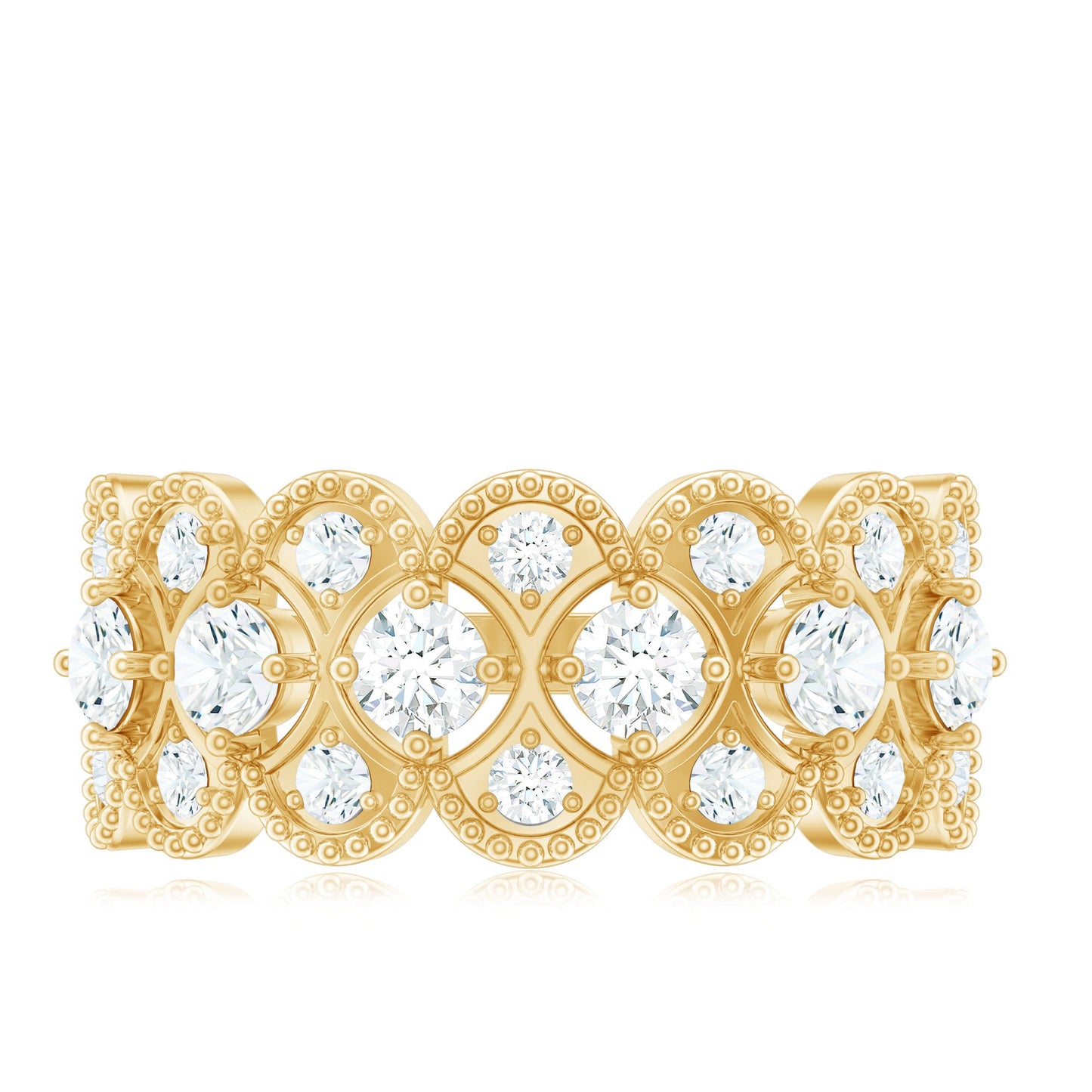 Designer Certified Moissanite Wedding Band for Women