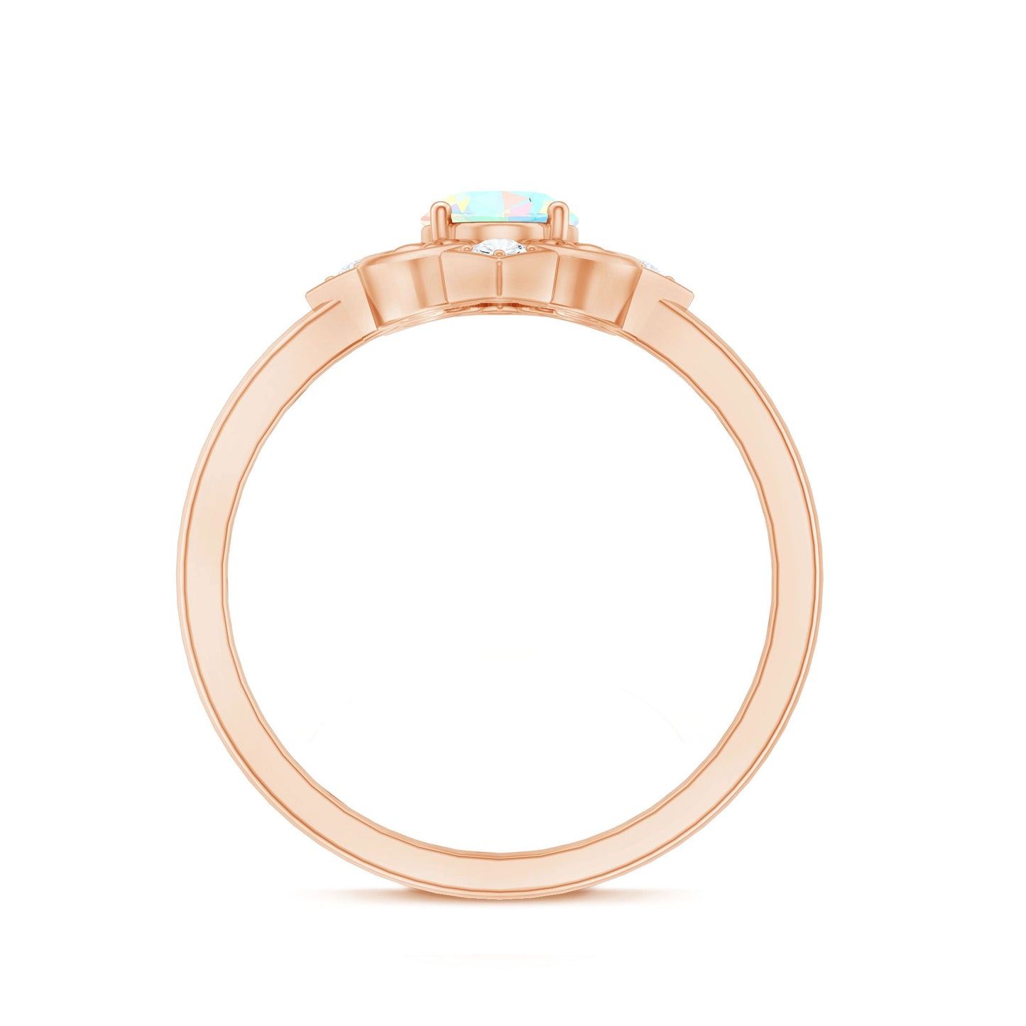 Oval Cut Certified Ethiopian Opal Vintage Inspired Engagement Ring with Diamond
