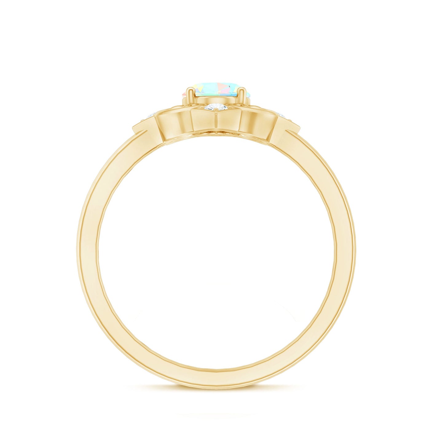 Oval Cut Certified Ethiopian Opal Vintage Inspired Engagement Ring with Diamond