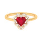 0.9 Carat Lab Created Ruby Heart Engagement Ring with Diamond Accent